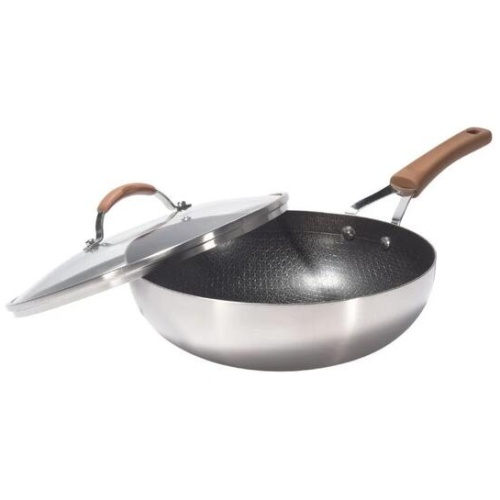 Kylin 3 Layer Stainless Steel Non Stick Noka Wok 30cm