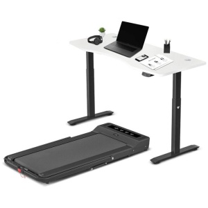 LSG Nimbus Walking Pad Treadmill + ErgoDesk Automatic Standing Desk 1500mm (White)