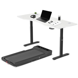 LSG Nimbus Walking Pad Treadmill + ErgoDesk Automatic Standing Desk 1800mm (White)