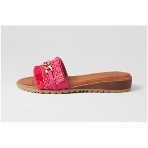 Laguna Quays Flirty Lq Hot Pink Raffia Hot Pink Sandals Womens Shoes Casual Heeled Sandals
