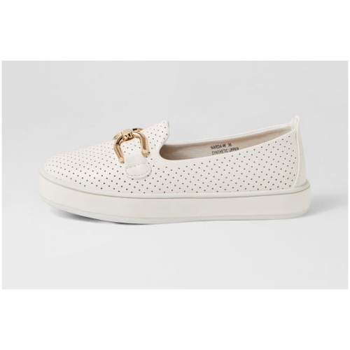 Laguna Quays Narda Lq White Smooth White Shoes Womens Shoes Casual Flat Shoes