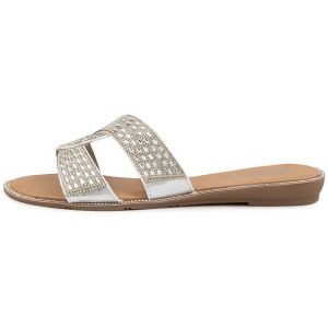 Laguna Quays Wasp Lq Silver Smooth Silver Sandals Womens Shoes Casual Sandals Flat Sandals