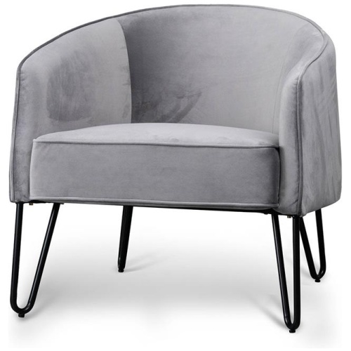 Lena Dark Grey velvet Armchair - Black Legs by Interior Secrets - AfterPay Available