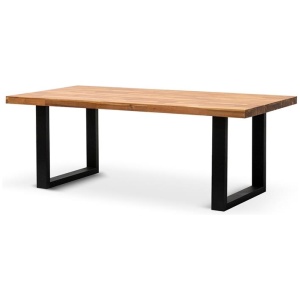 Lennon 2.1m Outdoor Dining Table - Natural with Black Leg by Interior Secrets - AfterPay Available