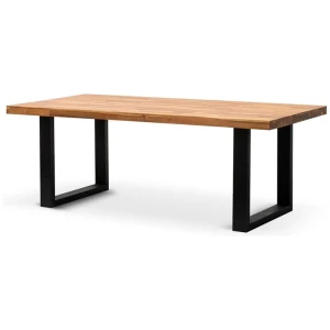 Lennon 2.1m Outdoor Dining Table - Natural with Black Leg by Interior Secrets - AfterPay Available
