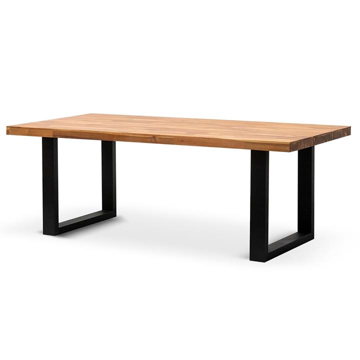Lennon 2.1m Outdoor Dining Table - Natural with Black Leg by Interior Secrets - AfterPay Available