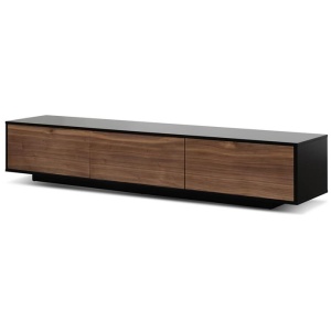 Letty 2.3m Wooden Entertainment Unit - Black with Walnut Drawers by Interior Secrets - AfterPay Available