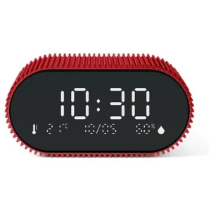 Lexon Ray Clock Lcd Alarm Clock With Temperature / Humidity Display - Red