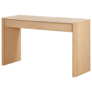 Linden 1.4m Travertine Top Console Table - Creme Ash by Interior Secrets - AfterPay Available