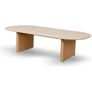 Linden 1.5m Travertine Top Coffee Table - Creme Ash by Interior Secrets - AfterPay Available