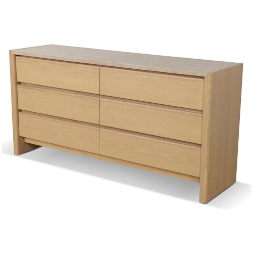 Linden 1.6m Travertine Chest of Drawers - Creme Ash by Interior Secrets - AfterPay Available
