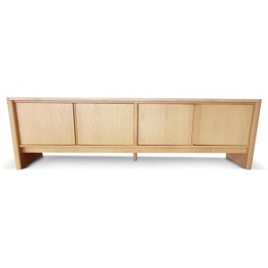 Linden 2.1m Travertine Top TV Entertainment Unit - Creme Ash by Interior Secrets - AfterPay Available