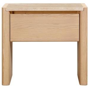 Linden 55cm Travertine Top Bedside Table - Creme Ash by Interior Secrets - AfterPay Available