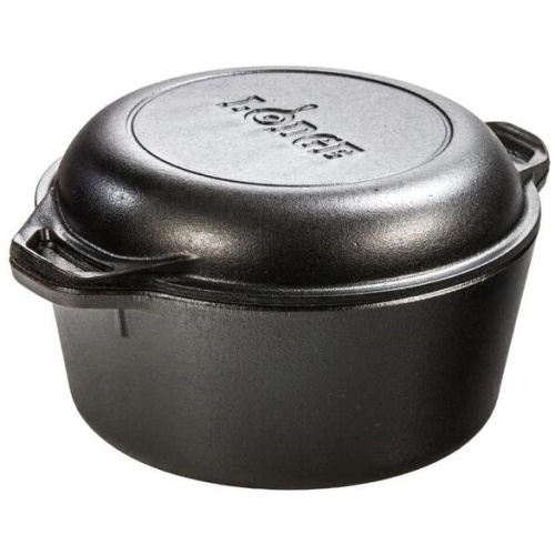 Lodge Logic Cast Iron Double Dutch Oven 4.7L