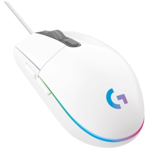 Logitech G203 LightSync RGB Colour Wave Optical Gaming Mouse - White