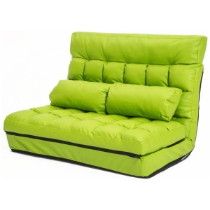 Lounge Couch Sofa Bed Double Seat Leather GEMINI GREEN
