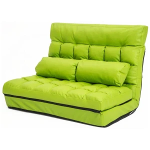 Lounge Couch Sofa Bed Double Seat Leather GEMINI GREEN