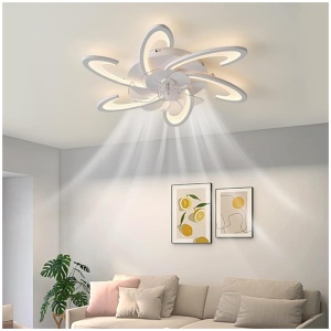 Low Ceiling Light Fan, Low Profile, 6 Wind Speed, 3 Colors (82 cm)