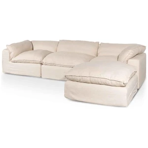 Lucian Fabric Corner Sofa - Linen Sand by Interior Secrets - AfterPay Available