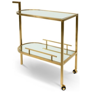 Luigi Bar Cart - Mirror and Gold Base by Interior Secrets - AfterPay Available