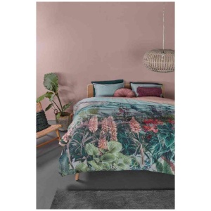 Lupine Cotton Sateen Green Quilt Cover Sets by Bedding House King