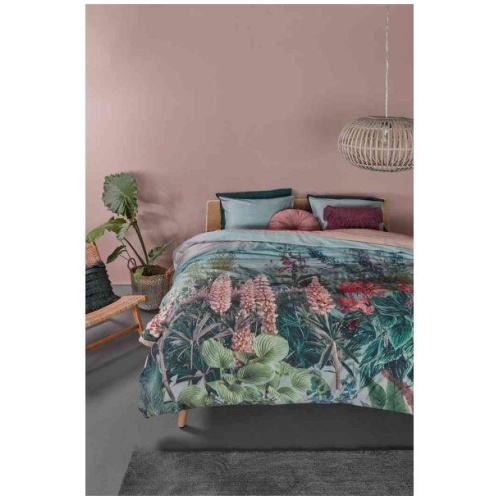 Lupine Cotton Sateen Green Quilt Cover Sets by Bedding House King
