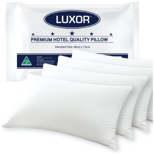 Luxor Australian Made Hotel Quality Pillow Standard Size Four Pack