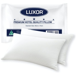 Luxor Australian Made Hotel Quality Pillow Standard Size Twin Pack
