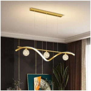Luxury Hand Blown Glass LED Pendant Light 100cm Adjustable 3 Color Dimmable Remote Control for Dining Bar Living Room