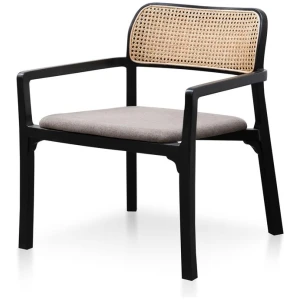 Madeline Fabric Armchair - Caramel Grey with Black Legs by Interior Secrets - AfterPay Available