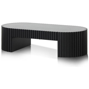 Maggie 1.3m Oval Coffee Table - Full Black Oak by Interior Secrets - AfterPay Available