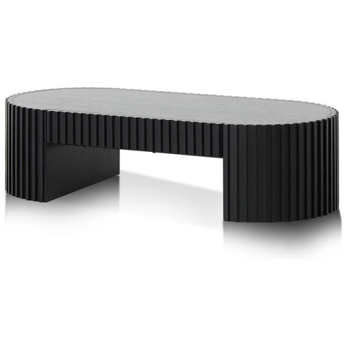 Maggie 1.3m Oval Coffee Table - Full Black Oak by Interior Secrets - AfterPay Available