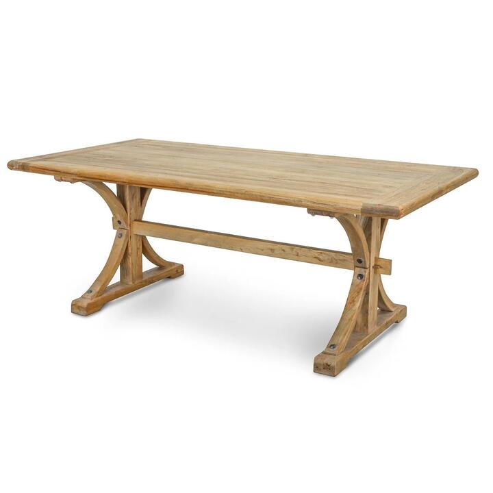 Marcus Reclaimed Elm Wood Dining Table 2M - Natural by Interior Secrets - AfterPay Available