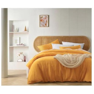 Marigold Linen Quilt Cover by Vintage Design Homeware King