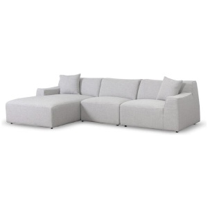 Marlin 3 Seater Left Chaise Fabric Sofa - Passive Grey by Interior Secrets - AfterPay Available