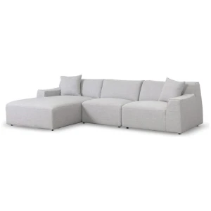 Marlin 3 Seater Left Chaise Fabric Sofa - Passive Grey by Interior Secrets - AfterPay Available