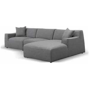 Marlin 3 Seater Right Chaise Fabric Sofa - Noble Grey by Interior Secrets - AfterPay Available