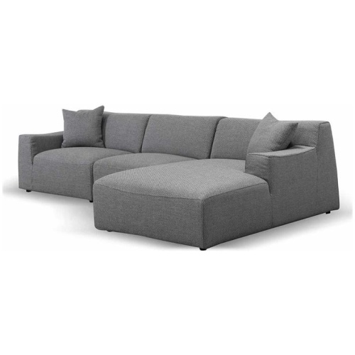Marlin 3 Seater Right Chaise Fabric Sofa - Noble Grey by Interior Secrets - AfterPay Available