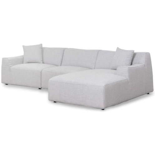Marlin 3 Seater Right Chaise Fabric Sofa - Passive Grey by Interior Secrets - AfterPay Available
