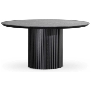 Marty 1.5m Wooden Round Dining Table - Black by Interior Secrets - AfterPay Available