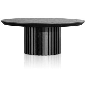 Marty 90cm Wooden Round Coffee Table - Black by Interior Secrets - AfterPay Available