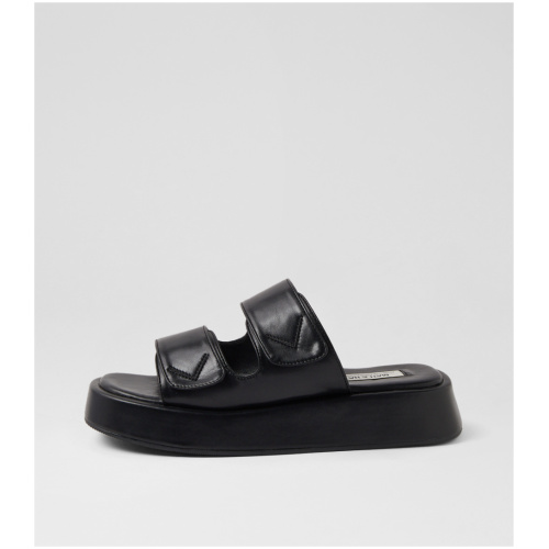 Matt & Nat Emie Nm Black Pu Black Sandals Womens Shoes Casual Sandals Flat Sandals