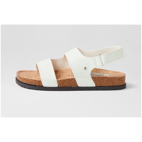 Matt & Nat Idly Nm White Smooth White Sandals Womens Shoes Casual Sandals Flat Sandals
