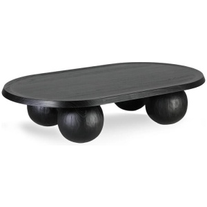Maxine 1.4m Elm Oval Coffee Table - Full Black by Interior Secrets - AfterPay Available