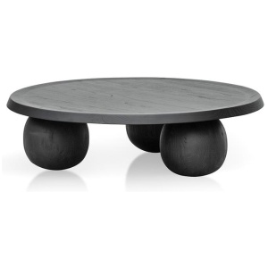 Maxine 100cm Elm Ball Coffee Table - Full Black by Interior Secrets - AfterPay Available
