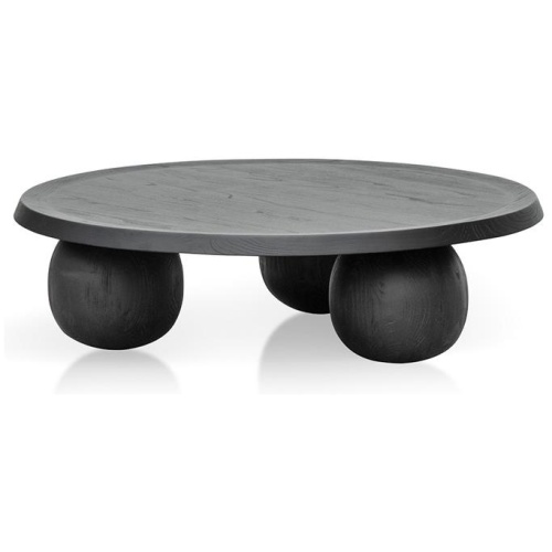 Maxine 100cm Elm Ball Coffee Table - Full Black by Interior Secrets - AfterPay Available