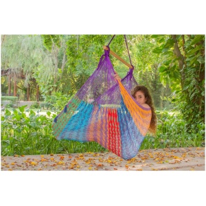 Mayan Legacy Extra Large Outdoor Cotton Mexican Hammock Chair in Colorina Colour