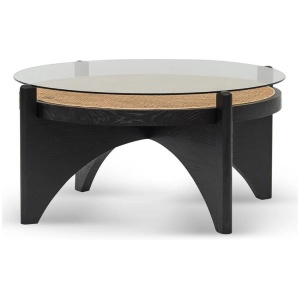 McDaniel 96cm Round Glass Coffee Table - Black by Interior Secrets - AfterPay Available