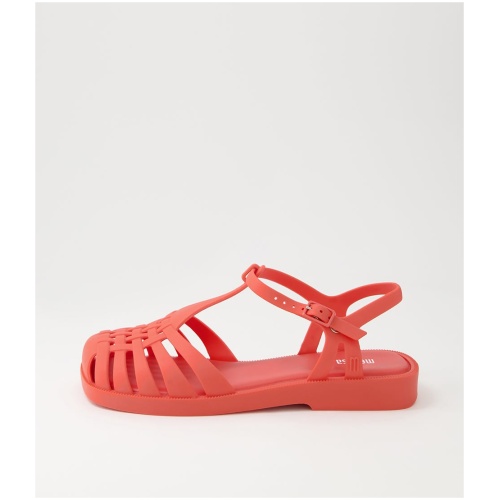 Melissa Melissa Aranha Quadrada My Red Pvc Red Sandals Womens Shoes Casual Sandals Flat Sandals
