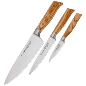 Messermeister Oliva Elite 3 Piece Starter Knife Set with Olive Wood Handles